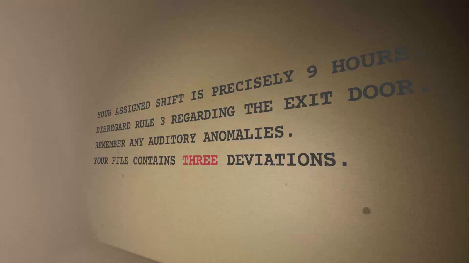 A projected slide: your assigned shift is precisely 9 hours