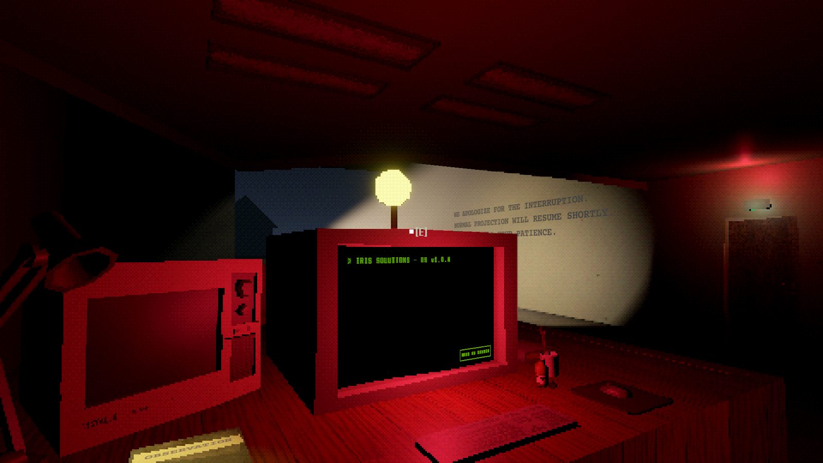 The office in red light